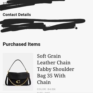 Coach Black Leather Chain Shoulder Bag